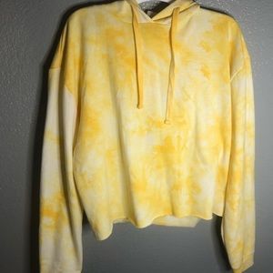 Cropped Tie Dyed Hoodie | Yellow